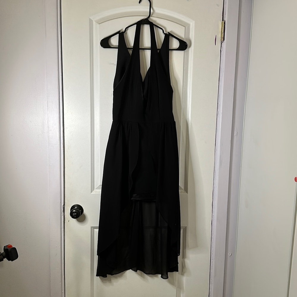 Bebe high lo black dress. Super cute halter style